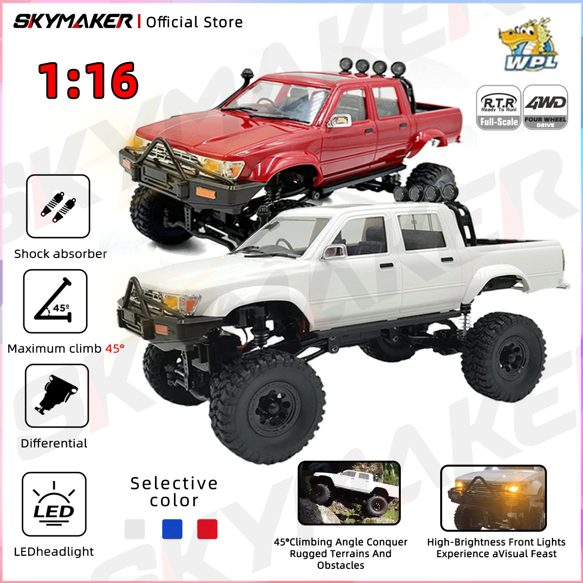 Rc Hobby Tech Bali - WPL C64-1 Радиоуправляемый автомобиль 1:16 Hailax